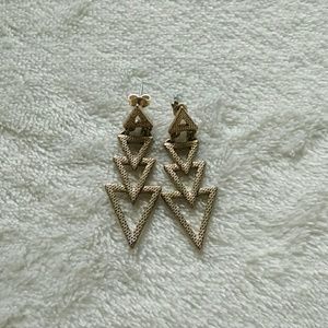 Gold Inverted Triangle Earrings